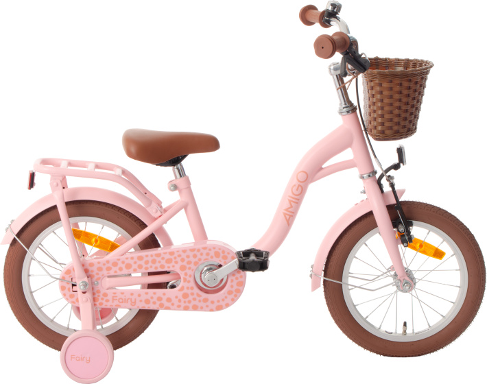 AMIGO Fairy 14 Inch 22 cm Meisjes Terugtraprem Zalmroze