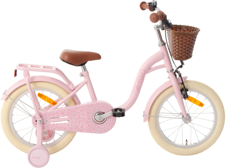 AMIGO Fairy 16 Inch 24,5 cm Meisjes Terugtraprem Roze