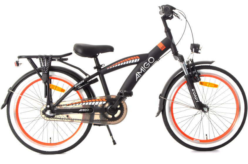 AMIGO Roady 20 Inch 31 cm Jongens 3V Terugtraprem Zwart/Oranje