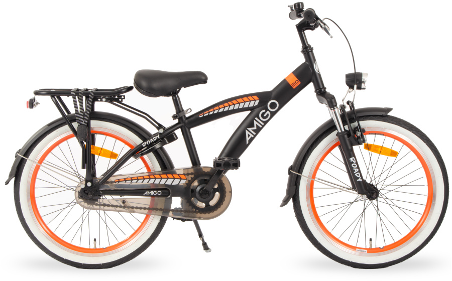 AMIGO Roady 20 Inch 31 cm Jongens Terugtraprem Zwart/Oranje