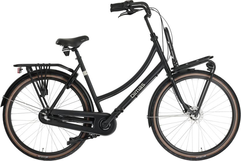 Bimas Transporter 3.3 28 Inch 57 cm Dames 3V Rollerbrake Matzwart