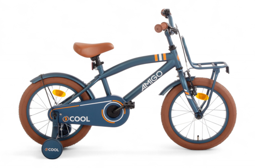 AMIGO 2Cool 16 Inch Jongens Terugtraprem Blauw
