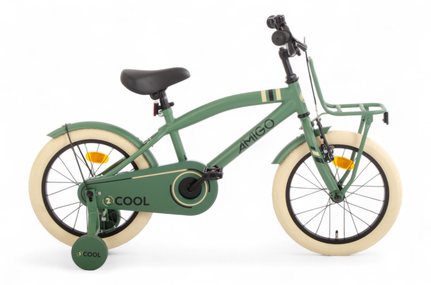 AMIGO 2Cool 16 Inch Jongens Terugtraprem Groen