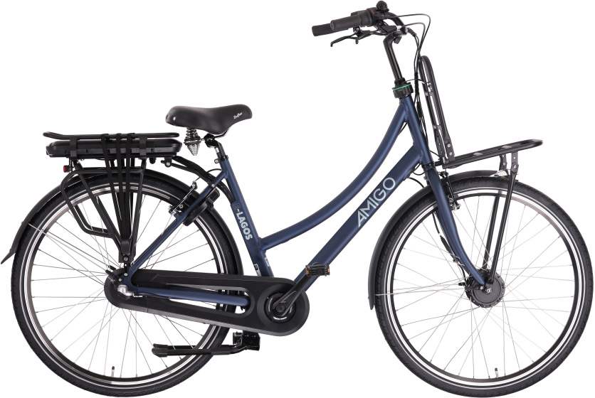 AMIGO E Lagos T2 28 Inch 50 cm Dames 3V V Brakes Matblauw