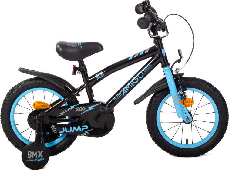 AMIGO BMX Jump 14 Inch 22,5 cm Jongens Terugtraprem Zwart/Blauw