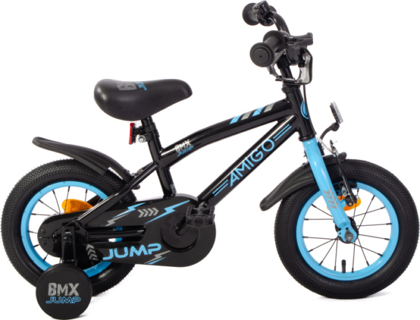 AMIGO BMX Jump 12 Inch 22 cm Jongens Terugtraprem Zwart/Blauw