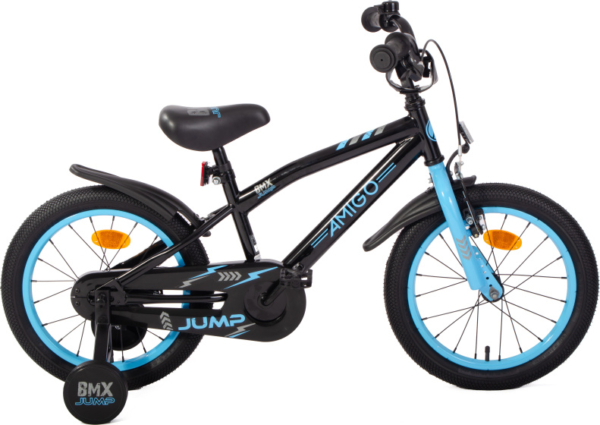 AMIGO BMX Jump 16 Inch 25,5 cm Jongens Terugtraprem Zwart/Blauw