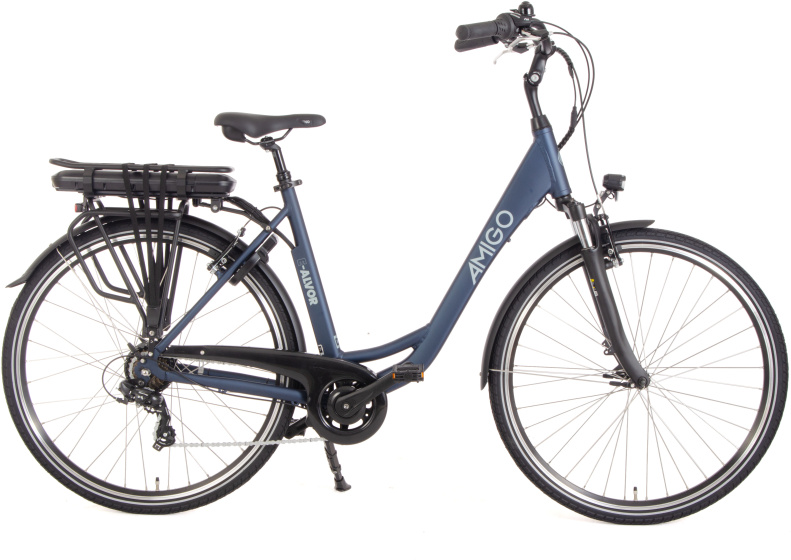 AMIGO E Alvor D2 28 Inch 50 cm Dames 7V V Brakes Matblauw