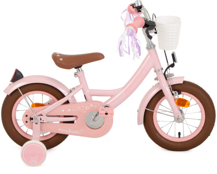 AMIGO Perfect 12 Inch 21 cm Meisjes Terugtraprem Roze