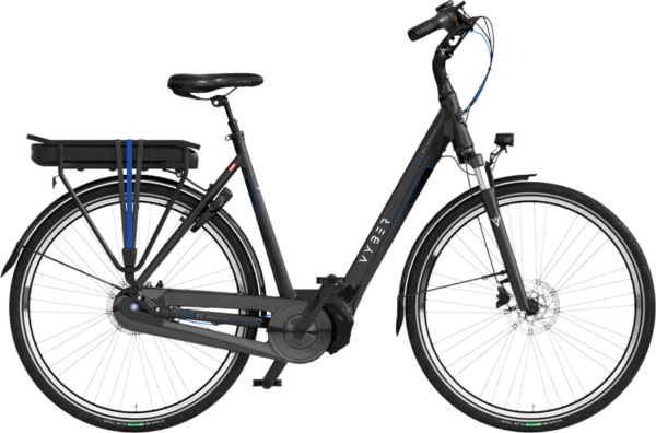 Vyber Ride E1 630Wh 28 Inch 57 cm Dames 7V Hydraulische schijfrem Zwart/Blauw