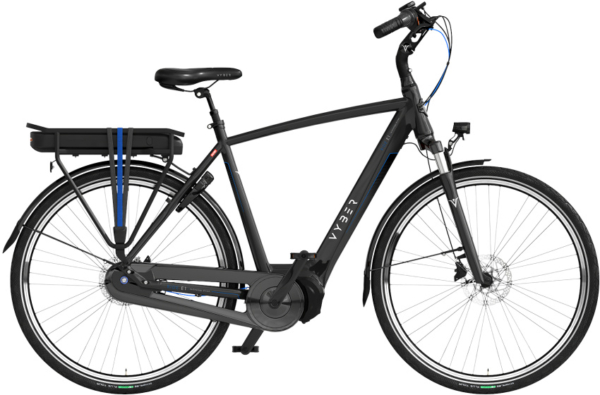 Vyber Ride E1 630Wh 28 Inch 57 cm Heren 7V Hydraulische schijfrem Zwart/Blauw