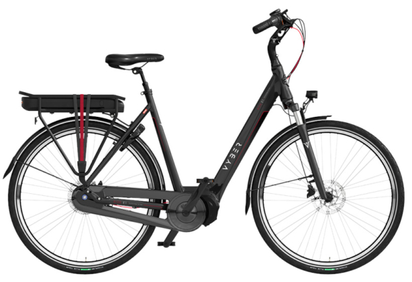 Vyber Ride E1 630Wh 28 Inch 57 cm Dames 7V Hydraulische schijfrem Zwart/Rood